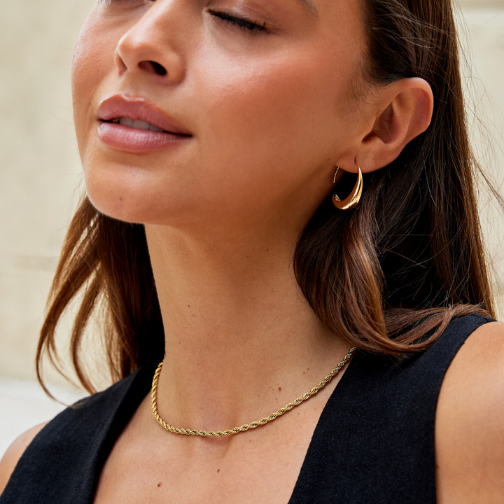China - Drop Hoop Earrings