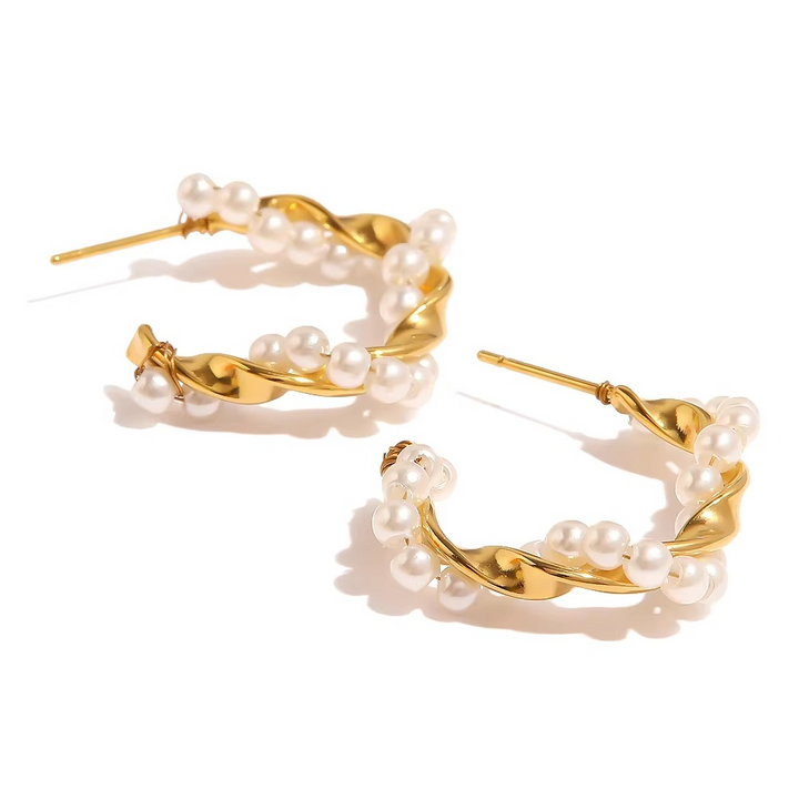 Pearl Hoop Earrings