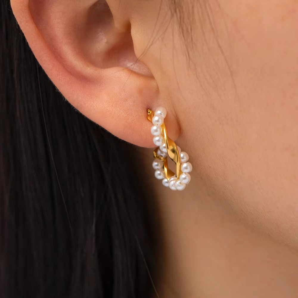 Pearl Hoop Earrings
