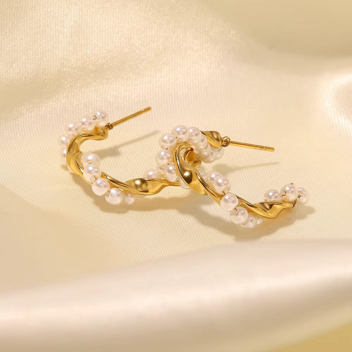 Pearl Hoop Earrings