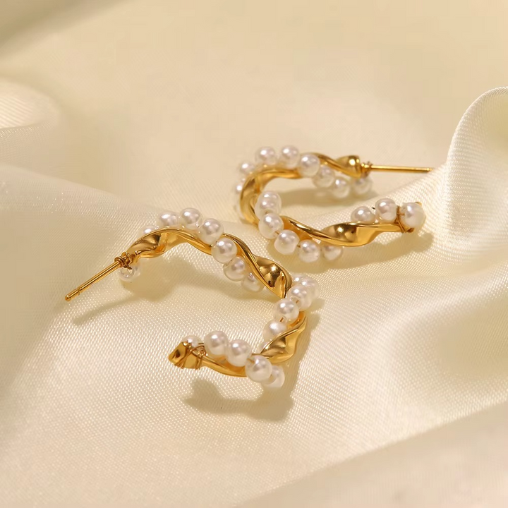 Pearl Hoop Earrings