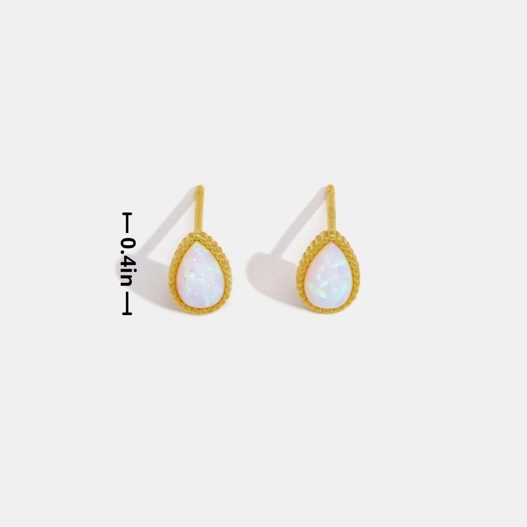 Golden Drop Opal Stone Earrings