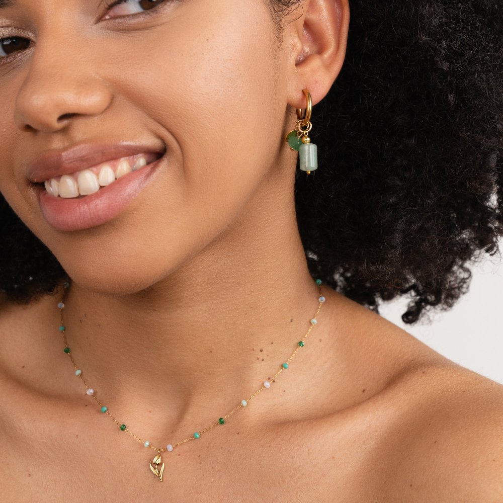 Golden Tulip Pearl Necklace