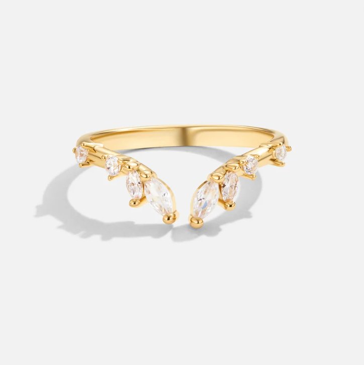 Peace - Crystal Gold Wine Ring