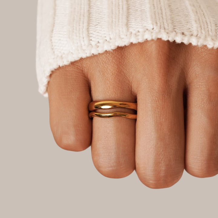 Shine - Wave Ring Set