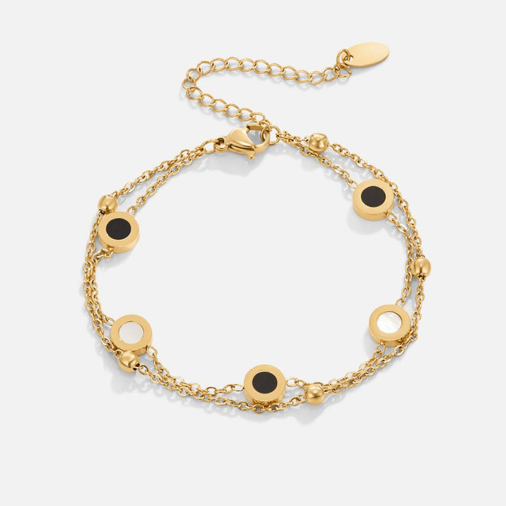 Onyx and White Stone Bracelet