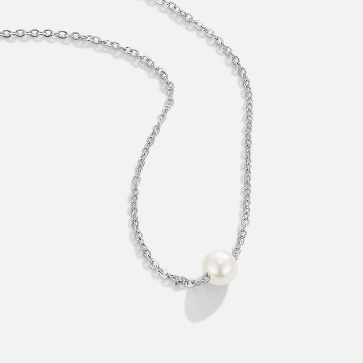 Solitaire Silver Bead Necklace