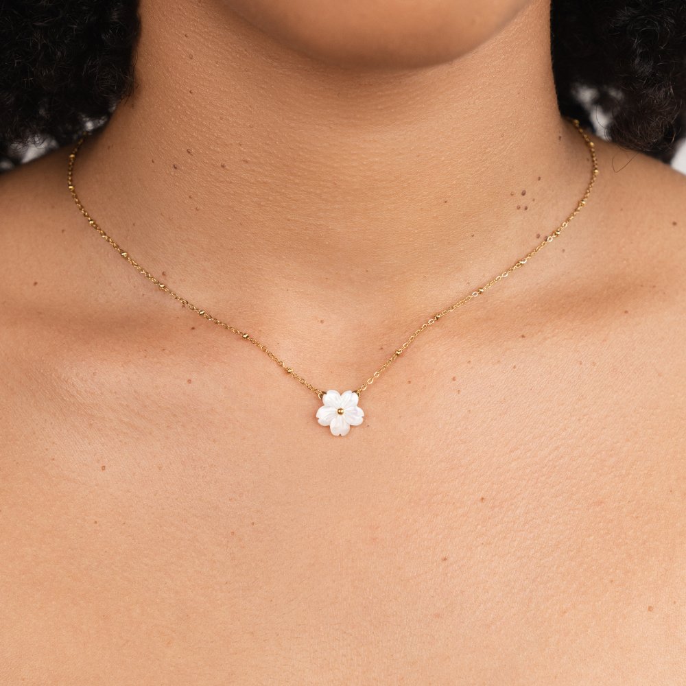 White Floral Necklace